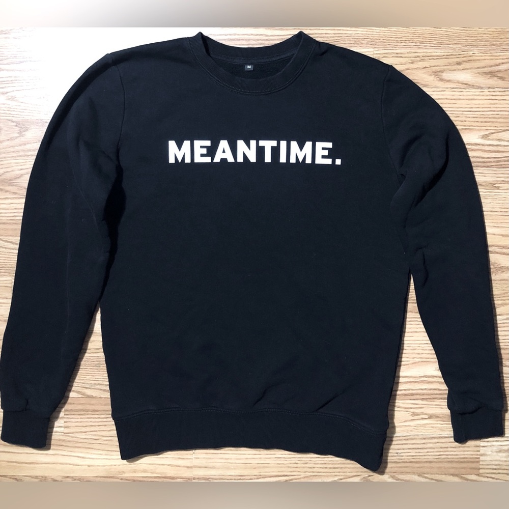 Continental Clothing Mens M Crewneck Sweatshirt Black MEANTIME Print Logo